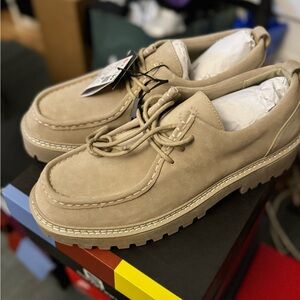 Pull&Bear Beige Leather Loafers with Sturdy Soles